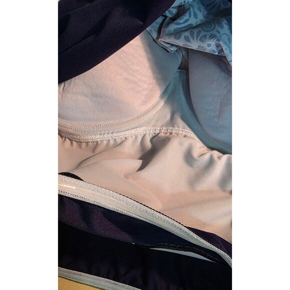 Lands End Underwire Square Neck Tankini‎ Top Navy /White Floral Sz 18W - Picture 5 of 6